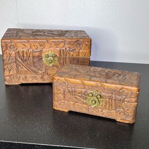 Carved Wooden Jewelry Boxes